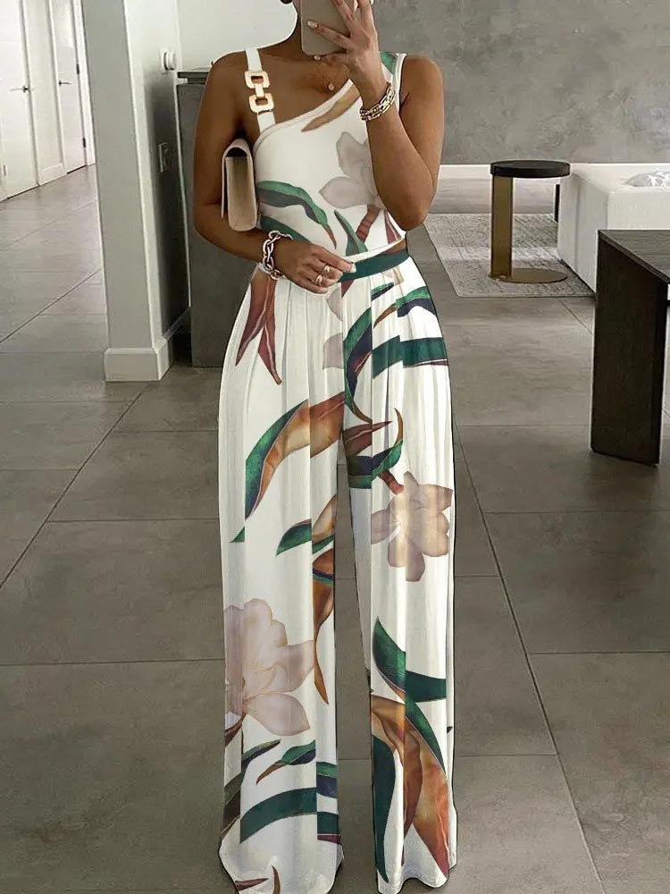 Sleeveless Strap High Waist Jumpsuit