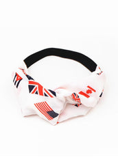 Cross Detail Flag Print White Headband
