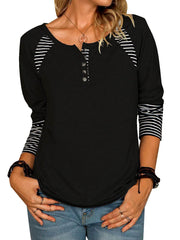 Casual Round Neck Long Sleeve Top