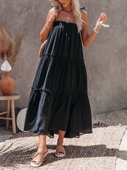 Sleeveless Backless Adjustable Spaghetti Strap Maxi Dress