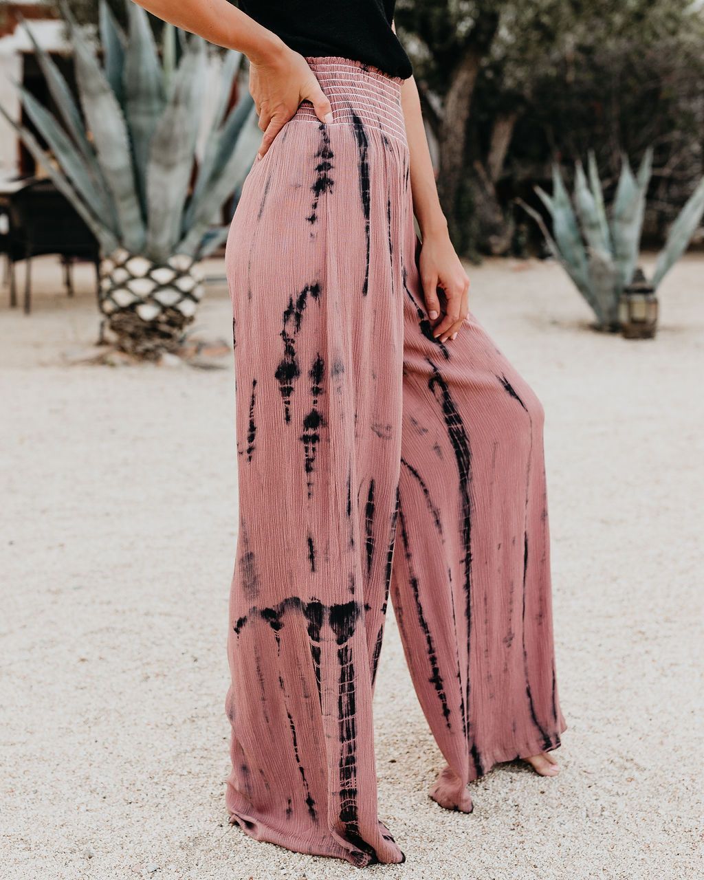 Elastic Waist Oversized Loose Long Casual Palazzo Pants
