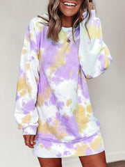 Round Neck Tie-dye Dress Sweatshirt