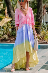 Prettiest Smile Gradient High Low Maxi Dress