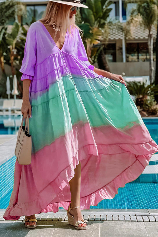 Prettiest Smile Gradient High Low Maxi Dress