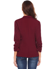 Lapel Slim 3/4 Sleeves Casual Blazer Jacket Coat