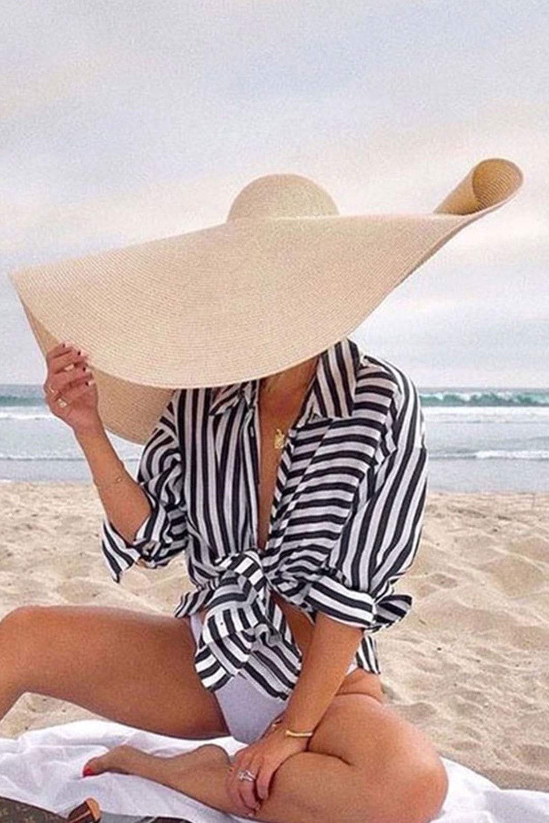 Boho Hat, Sun Hat, Beach Hat, Extra Large Wide Brim, Straw Hat, Beige, White, Black and more 20 colors,  (Soft, 26 cm)