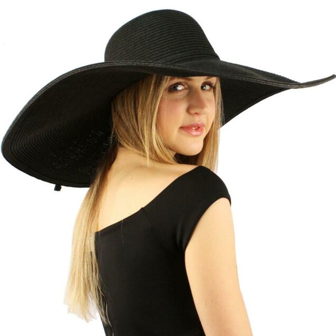 Boho Hat, Sun Hat, Beach Hat, Extra Large Wide Brim, Straw Hat, Beige, White, Black and more 20 colors,  (Soft, 26 cm)