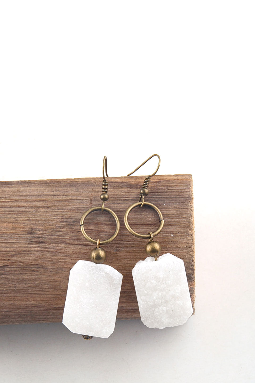 Boho Earrings, RH Dangle Earrings, Druzy Ice