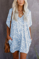 Leopard Casual Loose Pockets Mini Dress