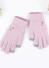 Cartoon Pattern Plush Gloves