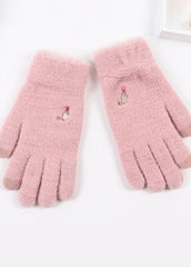 Cartoon Pattern Plush Gloves