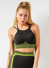 Double Straps Striped Sports Bra