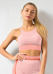 Double Straps Striped Sports Bra