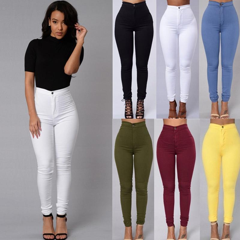 High Waist Stretch Jeans Slim Pencil Pant
