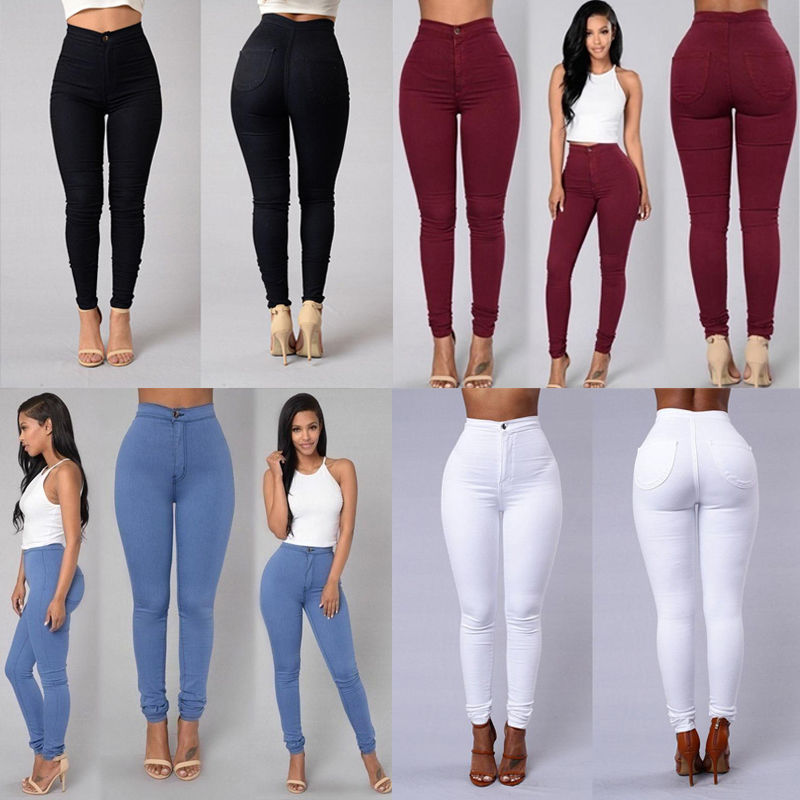 High Waist Stretch Jeans Slim Pencil Pant