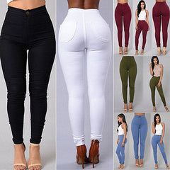 High Waist Stretch Jeans Slim Pencil Pant