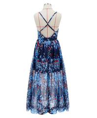 Sleeveless Sexy Summer Deep V neck Maxi Dress