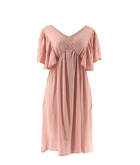 Ruffles V Neck Bat Mini Dress