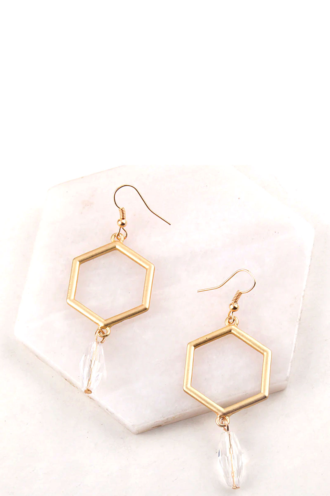 Boho Earrings, RH Dangle Earrings, Hexagon Loop