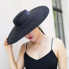 Boho Hat, Sun Beach Hat, Wide Brim Straw Hat, Retro Hat Bella, in Red, Blue, Pink and Black
