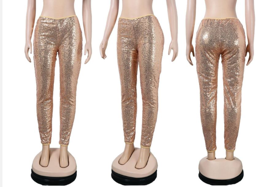 Sequinned Skinny Pants