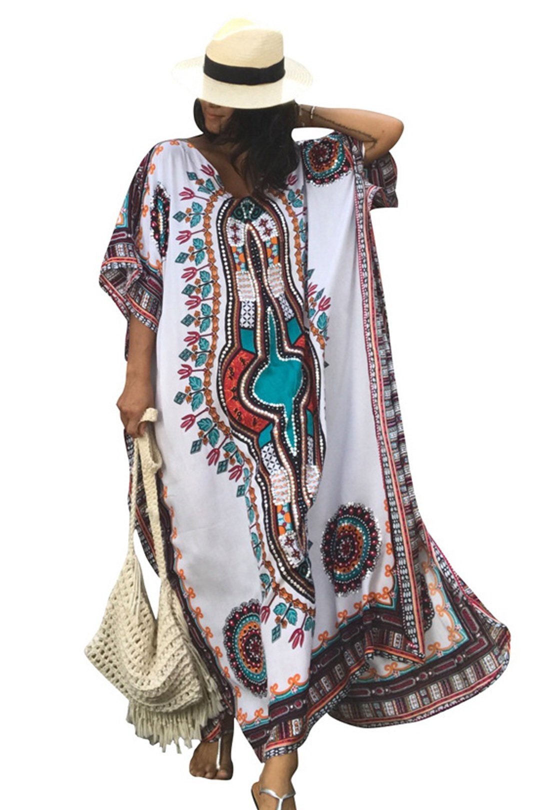 Maxi Boho Dress, Beach Dress, Kaftan, Mandala (4 Colors)
