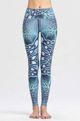 Yoga Legging, Yoga Pants, Boho Legging, Tight with Pocket in Blue Coral