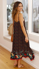 Sleeveless Adjustable Spaghetti Strap Boho Beach Maxi Dress