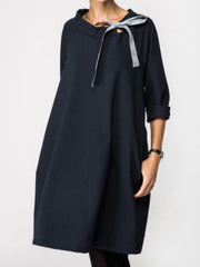 Women's Dresses Round Neck Tie Long Sleeve Dress