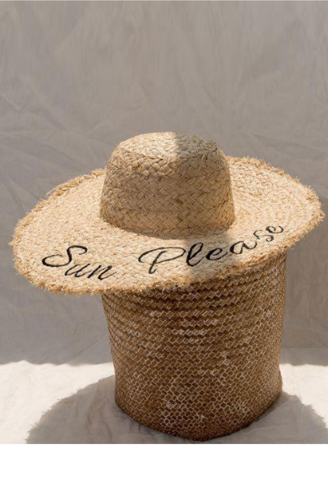Boho Hat, Sun Hat, Beach Hat, Wide Brim Raffia Hat, Beige Sun Please