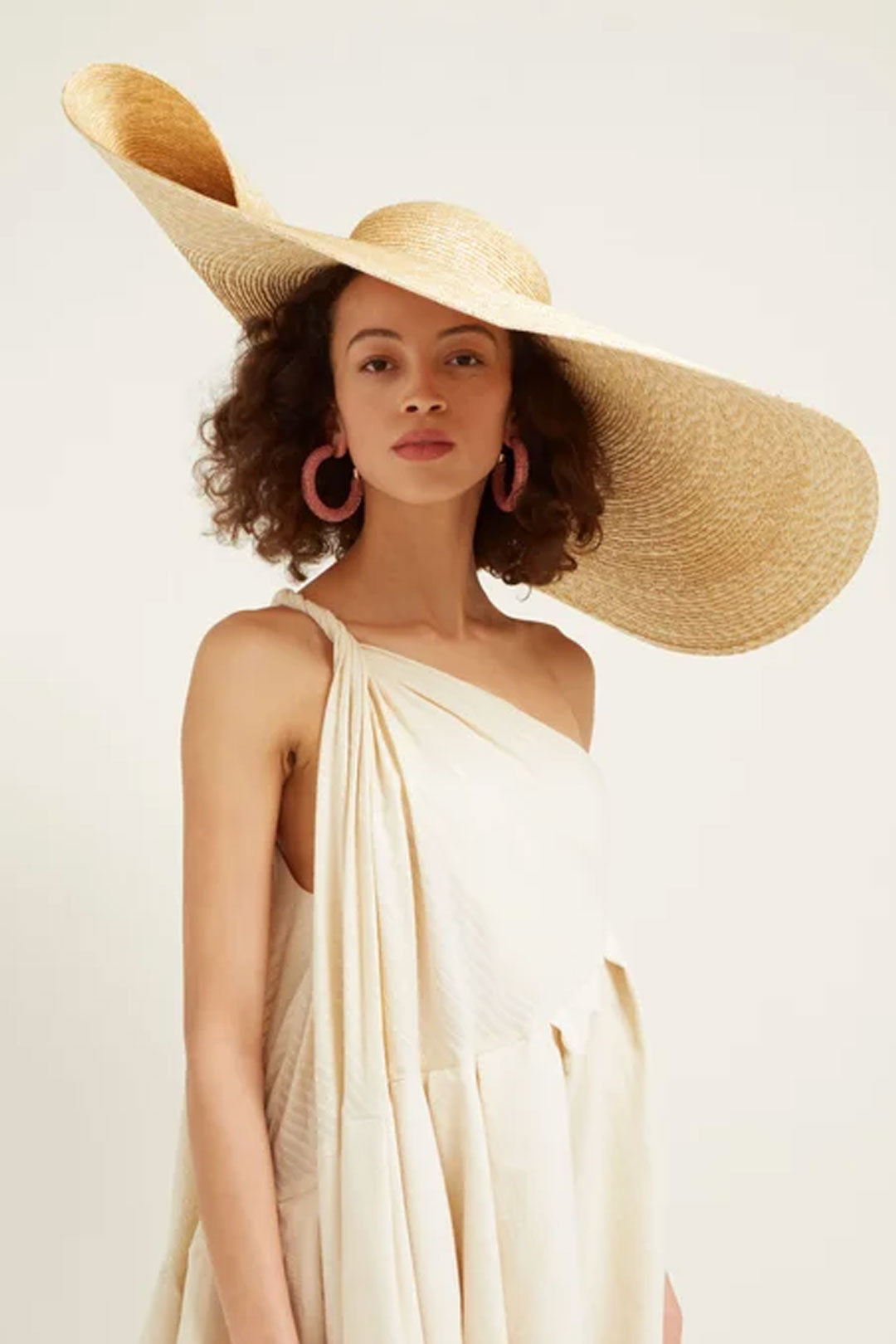 Boho Hat, Beach Hat, Extra Wide Brim Straw Hat, Anna Breeze in Black and Beige, High Quality (Straw, 35 cm)