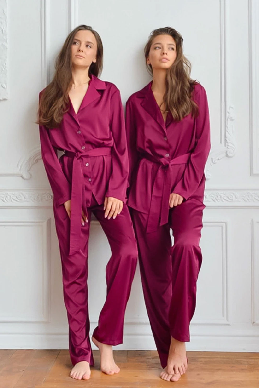 Boho Pajamas, Pajamas Sets for Women, PJ Satin Francine in Red