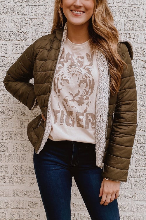 Hooded Sherpa Puffer Jacket