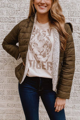 Hooded Sherpa Puffer Jacket