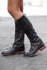 Zipper Low Heel High Heel Boots
