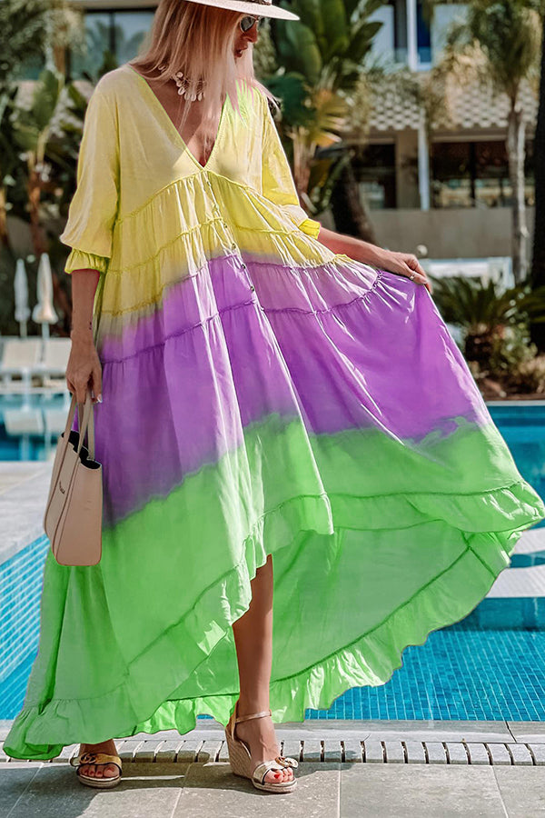Prettiest Smile Gradient High Low Maxi Dress