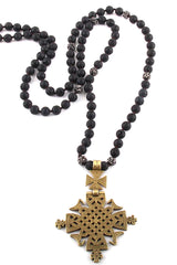 Boho Necklace, RH Tiger Eye, Ethic Black Natural Stone