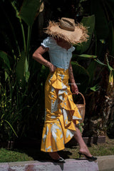 Boho Hat, Sun Beach Hat, Fringed Wide Brim Straw Hat, Kathryn in Beige and Black