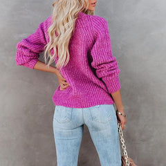 Deep V Neck Button Down Long Sleeve Sweater with Pockets
