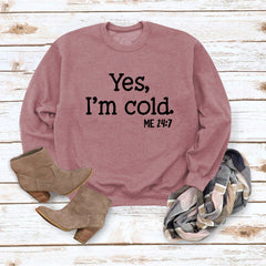 Printed Long Sleeve Crew Neck Solid Color Sweatshirt