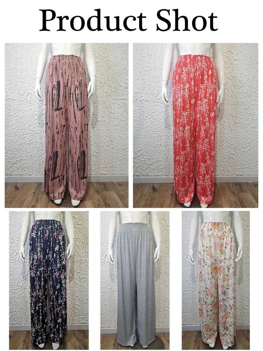 Elastic Waist Oversized Loose Long Casual Palazzo Pants