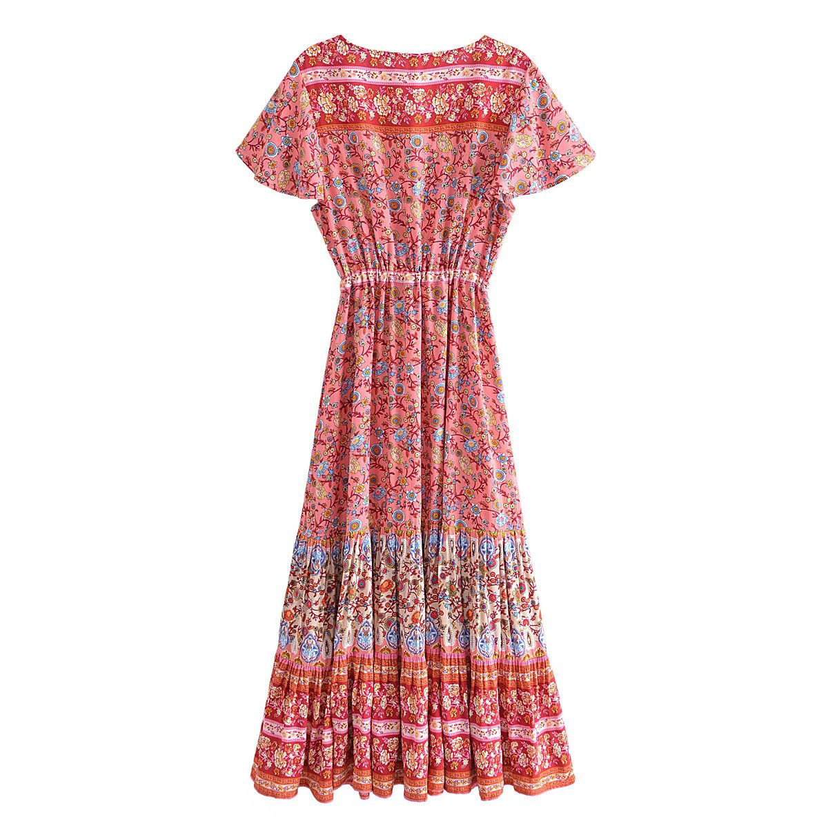 Boho Maxi Dress, Sundress, Pink Rosella