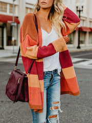 翻译0914 Bat Sleeve Rainbow Striped Cardigan