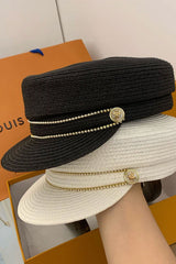 Boho Hat, Captain Cap, Artist White and Black
