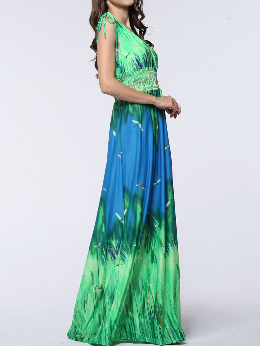 Slimming Alluring Sexy Deep V-Neck Maxi Dress