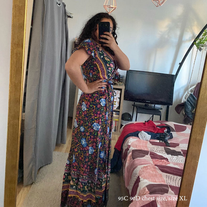Boho Maxi Dress, Sundress, Wrap Dress, Red Ruby