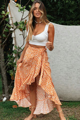 Boho Skirt, Hippie Skirts, Maxi Wrap Skirt, Daisy in Saffron