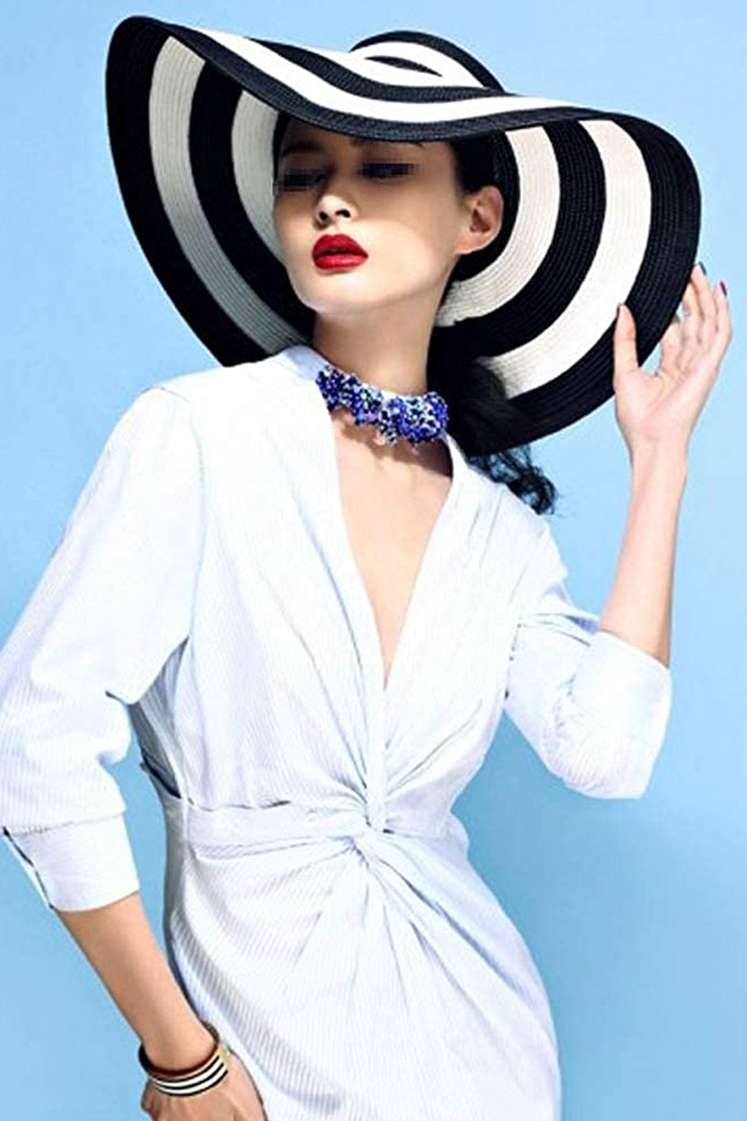 Boho Hat, Sun Hat, Beach Hat, Extra Large Wide Brim, Straw Hat, Orange, Pink, Black, White, and more 18 colors (Soft, 25 cm)
