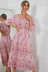 Boho Maxi Dress, Sundress, Lily-Rose in Pink
