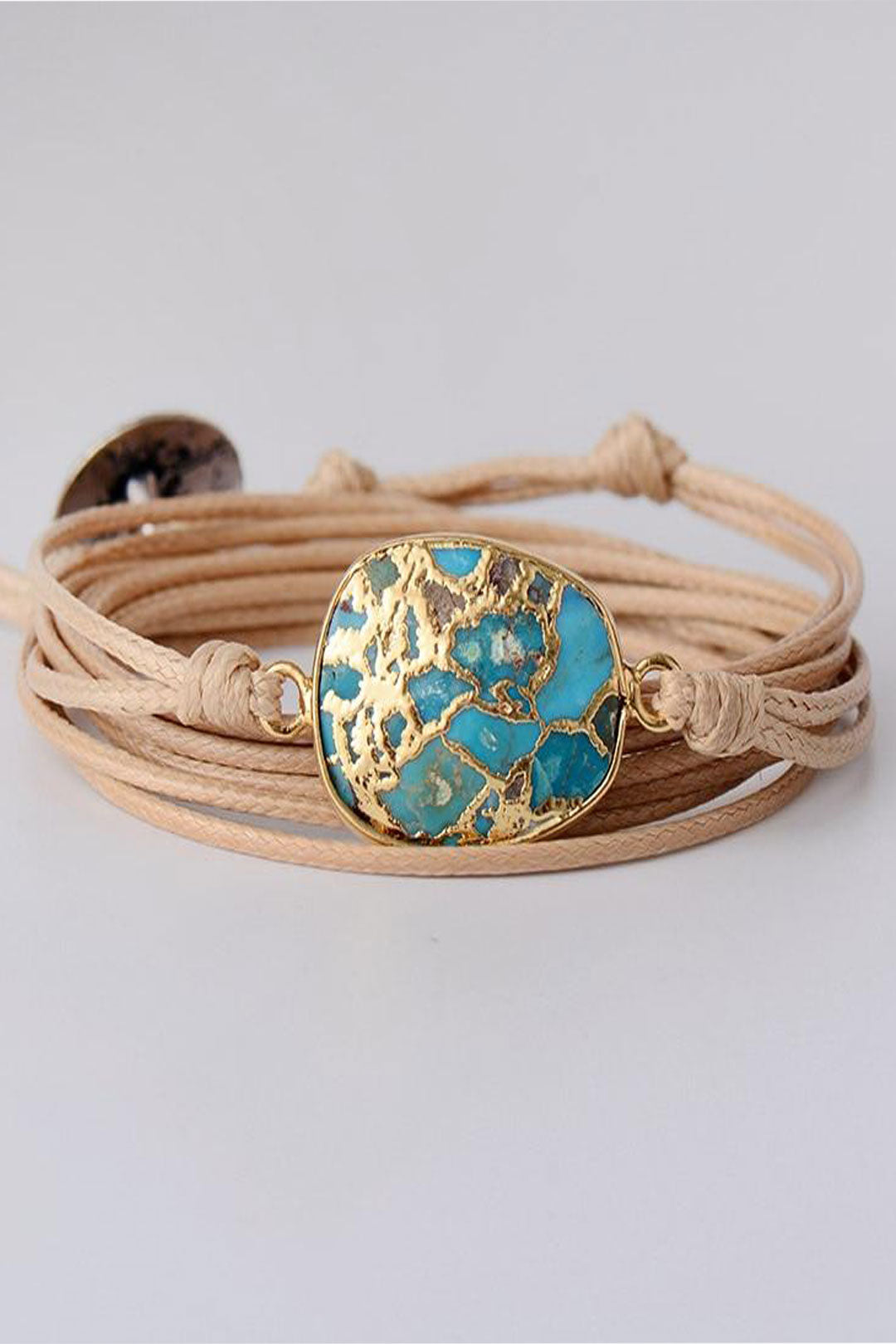 Boho Bracelet, Wrap Bracelet, Blue Turquoise
